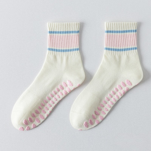 <b>Custom</b> Logo Ruffle Pilates <b>Grip</b> <b>Socks</b> Yoga <b>Socks</b> for Women Gym Crew <b>Socks</b> Jacquard Embroidery Logo Anti-slip <b>Grip</b> Fitness <b>Socks</b> - Product Image 4