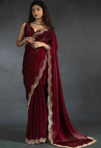 Sari de chifón estilo Bollywood con adornos KV - Product Image 2