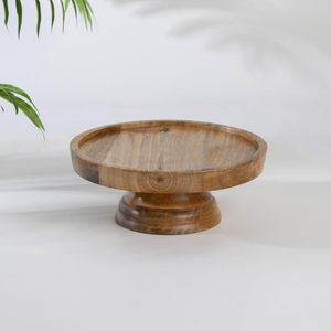 Support à gâteau élégant en bois massif, écologique et non toxique, finition lisse, base surélevée pour la présentation de gâteaux, cupcakes, pâtisseries, mariages - Product Image 2