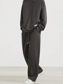 Conjunto Deportivo Premium para Hombre, Sudadera con Capucha y Pantalones de Algodón, Color Sólido, Ropa Casual, Antiarrugas, Cómodo y Suave - Product Image 4