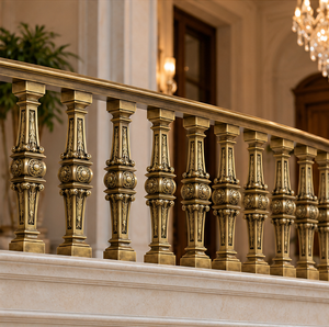 Rampe en bronze gravée pour hôtels de luxe, villas, escaliers et intérieurs architecturaux haut de gamme - Product Image 4