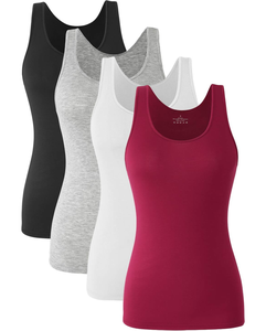 Camiseta sin mangas para mujer, de algodón elástico, suave y transpirable, top informal de verano, ajustado, acanalado, personalizado. - Product Image 1