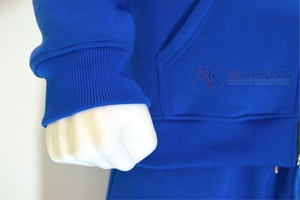 Ensemble de survêtement de sport bleu roi, sweat à capuche et pantalon de jogging, 100% coton biologique, tissu respirant, logo personnalisé, couleur et design sur mesure, OEM - Product Image 3