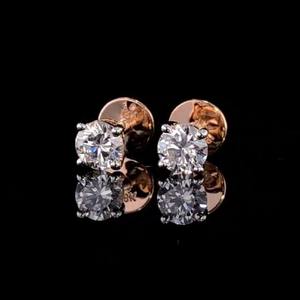 Pendientes Pequeños de Diamante Cultivado en Laboratorio de 0.50 ct, Oro de 14K, Certificado IGI, Joyería Minimalista para Compromiso, Boda, Uso Diario, Regalo para Mujer - Product Image 3
