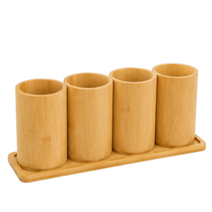 Eco-Friendly Wooden Cutlery Holder With 3 Compartments Sustainable Silverware <b>Caddy</b> & <b>Kitchen</b> Utensil Organizer For Dining Table - Product Image 3