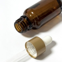 Flacon compte-gouttes de luxe en verre ambré de 20 ml avec bouchon doré pour sérum de soin, échantillon cosmétique, personnalisable avec logo – Vente en gros