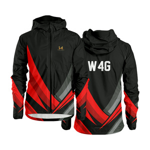 Men's Hooded Windbreaker <b>Jacket</b> Geometric Printed Sporty Style Zipper Closure Polyester Material Autumn Wear Rainproof <b>Jacket</b> - Product Image 4