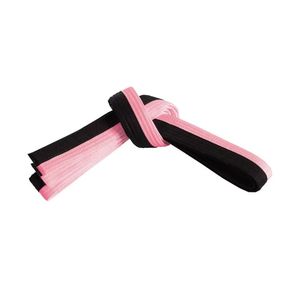 Ceinture de karaté rayée rose et noire en coton, sangle de grade d'arts martiaux, ceinture d'entraînement professionnelle, ceinture de grade BJJ de qualité supérieure - Product Image 3