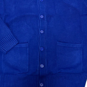 Cardigan Unisexe Bleu en Chenille Personnalisé 2026 pour Fraternités et Sororités, Boutonné, Style Universitaire, Tricoté avec Lettres, Vente en Gros OEM - Product Image 4