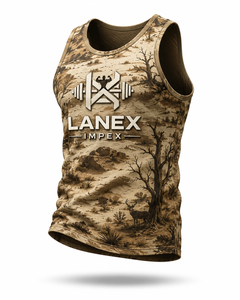 เสื้อกล้ามออกกำลังกายลายพรางทะเลทรายสำหรับผู้ชาย แบบซับลิเมชั่น เสื้อกีฬาฟิตเนส แขนกุด สำหรับเพาะกาย ออกกำลังกาย และเล่นกีฬา - Product Image 1