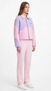Abrigo de Lana Grueso para Mujer Oneten Apparel, con Bloques de Color, Cuello Vuelto y Botones Florales, Chaqueta Casual de Invierno - Product Image 3