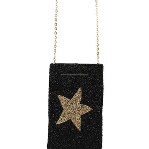 Sac bandoulière pour téléphone fait main en perles, multicolore, avec logo lettre N, petite pochette de soirée pour femme en coton - Product Image 5