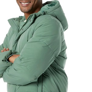 Veste matelassée à capuche verte pour homme, coupe-vent, manteau d'hiver, vêtement décontracté pour l'extérieur, rembourrage en polyester, coupe régulière - Product Image 5