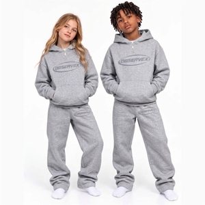 Ensemble de survêtement vintage délavé pour enfants, avec broderie personnalisée effet vieilli, deux pièces (pantalon de survêtement et sweat à capuche) - Product Image 6