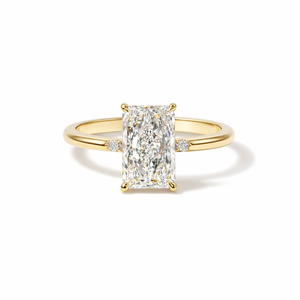 DEF Color VS-VVS Clarity Radiant Cut Diamond Solitaire Engagement Ring 14K 18K Solid Gold Lab Grown Diamond Trendy Wedding Ring - Product Image 2