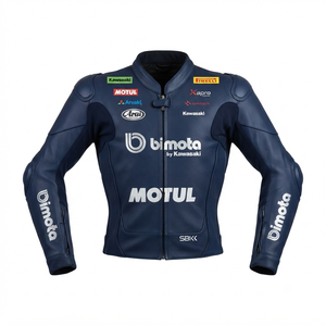 Men’s Cowhide Leather <b>Racing</b> <b>Jacket</b>/Chaqueta MotoCP Style CE Level 2 Armor Motorcycle Track Riding Protective Gear CE - Product Image 1
