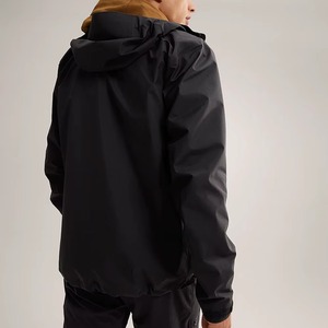 <b>Men's</b> Black Windproof Hooded Racer Jacket Zipper Closure Casual Spring Light weigh Polyester <b>Coat</b> Plus size polyester jacket - Product Image 4