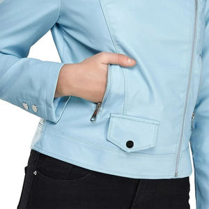 Chaqueta de Cuero para Mujer, Fabricada Profesionalmente por OEM, de Alta Calidad, con Logotipo Personalizado, Transpirable, de Manga Larga, Material de Cuero - Product Image 5