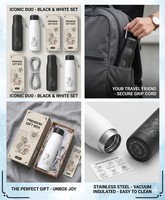 Bouteille d'eau personnalisée en métal pour enfants, imprimée numériquement, avec boîte cadeau couleur personnalisée pour la rentrée scolaire, la remise des diplômes, Noël