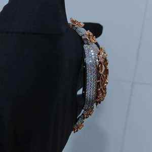 Stunning Shine Moissanite Diamond <b>Watch</b> With Fully <b>Iced</b> <b>Out</b> Face And Stainless Steel Band Designed For Fashion & Elegant Style - Product Image 2