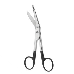 Ciseaux à pansements en acier à 6 lames courbées avec manche noir, à action manuelle, pour une utilisation chirurgicale et médicale de précision par Grip Surgical - Product Image 6
