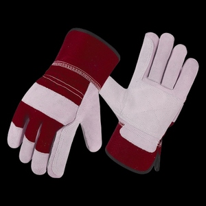 Gants de travail de sécurité industriels haut de gamme en cuir de vachette pleine fleur à double paume, flexibles et résistants à l'abrasion, pour le travail - Product Image 2