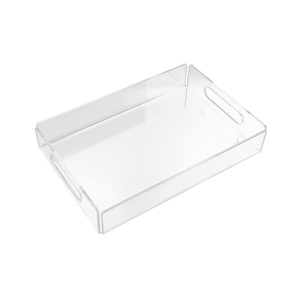 Plateau de service rectangulaire décoratif pour table, fournisseur indien, plateau en acrylique, logo personnalisé, plateau de service pour le thé et les aliments dans les hôtels - Product Image 1