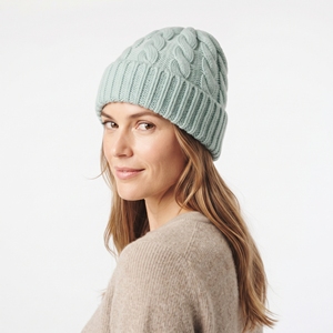 Bonnet d'hiver en tricot vert menthe personnalisé, unisexe, en laine et acrylique, épais, chaud, doux, pour le ski en plein air - Product Image 3