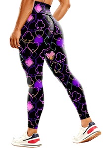 Leggings de yoga taille haute personnalisés pour femmes, en nylon et élasthanne extensibles, avec maille, pour l'entraînement, le fitness et le sport - Product Image 3