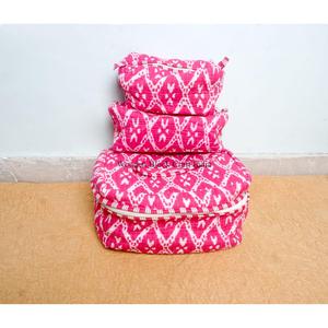 New Arrival Wholesale Handcrafted Tassel Printed Pure 100% Cotton Zipper Closure <b>Small</b> Eco-Friendly Cosmetic Organizer Bag - Product Image 2