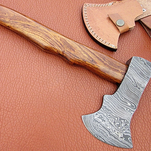 Hache à marteau artisanale en acier Damas de qualité industrielle, manche en bois, tomahawk professionnel à double tête, multi-usage en bois - Product Image 5