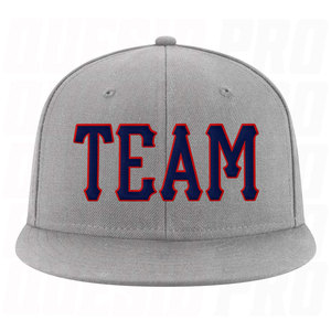 Custom Gray <b>Navy</b> Red Stitched Adjustable Snapback <b>Hat</b> Premium Embroidered Logo Baseball Cap Personalized Sports Team Streetwear - Product Image 4