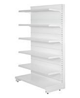 Étagère de présentation gondole métallique sur mesure, robuste et légère, pour supermarché, avec étagères réglables, installation rapide, pour entrepôts