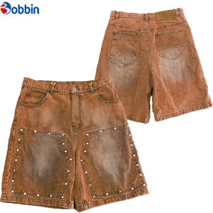 กางเกงยีนส์ขาสั้นทรงหลวมสไตล์โกธิคสำหรับผู้ชาย ดีไซน์สุดฮิต ระบายอากาศได้ดี ผ้าเดนิมเนื้อหนา ทรงวินเทจ  ผลิตตามสั่งจากโรงงาน - Product Image 6