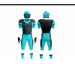 Ensemble de maillots de football américain professionnels, design personnalisé, tissu respirant |   Tenue de football d'équipe |   Vêtements de sport en polyester respirant - Product Image 4