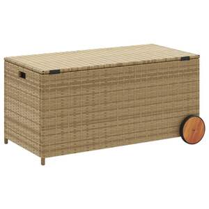 Grande Contenitore da Giardino in Rattan PE Beige, Elegante Arredo Esterno per Organizzazione - Product Image 6