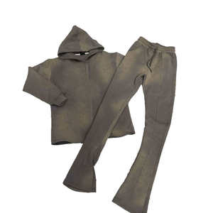 Ensemble de survêtement unisexe rouge à capuche, manches longues, couleur unie, en coton décontracté, coupe régulière avec poche latérale, idéal pour l'automne - Product Image 3