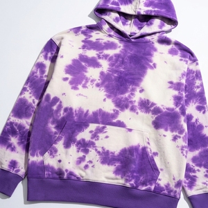 Sweat-shirt à capuche pour homme, violet tie-dye, décontracté, tricoté, avec poche, automne - Product Image 6