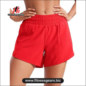 OEM Mid-Waisted Hot Shorts Casual Running Shorts Women Comfortable Mesh Liner Sporty Breathable Polyester <b>3</b>" High Split Gym - Product Image 4