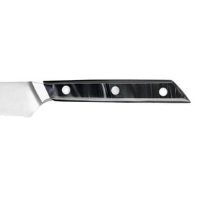 Cuchillos para pan negros con tres remaches, hoja dentada plateada, refuerzo metálico y punta afilada para cortar pan - Product Image 6