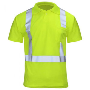 Polo de travail haute visibilité à manches courtes pour ouvriers du bâtiment, vêtements de sécurité réfléchissants, polos pour ouvriers du bâtiment - Product Image 2