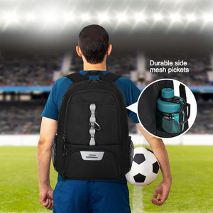 Sacs à dos de football respirants personnalisés avec fermeture éclair, sacs d'équipe sportive, équipement d'entraînement de football, légers, durables, fabricant OEM Pakistan - Product Image 2