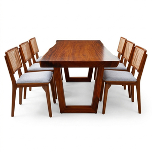 Ensemble de salle à manger Dhifa de haute qualité en bois de suar massif, design scandinave, vente en gros, table durable pour 6 personnes, style farmhouse, pour la cuisine et la maison - Product Image 2