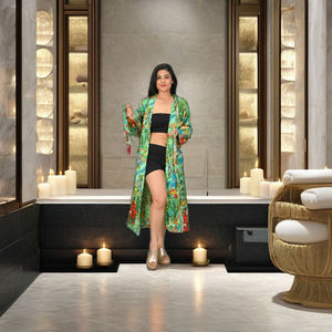 Oferta de Navidad para Adultos: Kimono de Algodón 100% de Alta Demanda, Bata de Dormir Cómoda y Elegante con Cuello en V y Cierre con Cordón - Product Image 2