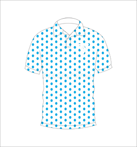 Polo pour homme blanc à pois bleus, décontracté, à manches courtes, respirant, pour l'été, pour le golf, logo personnalisé - Product Image 1