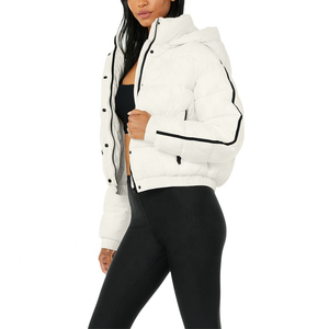 Private Label Outdoor Fashion Wear Women Casual Lightweight <b>Cropped</b> <b>Puffer</b> <b>Jacket</b> Solid Pattern Waterproof Windproof - Product Image 3
