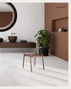 Azulejos de porcelana cerámica esmaltada con aspecto de mármol blanco de 60x120 cm, acabado brillante Amaze Cornflower, diseño Statuario de 600x1200 mm para suelo. - Product Image 3