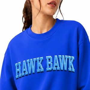 Sweat-shirt décontracté pour femme, col rond, imprimé en relief, confortable, design à lettres, coupe régulière, pour l'automne - Product Image 4