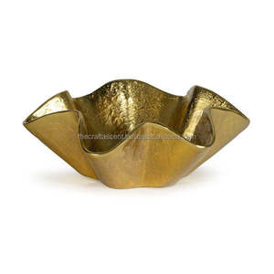 Wholesale Luxury Round Shape Serving <b>Bowl</b> Elegant Aluminium with Gold Silver Plating Polished for Home Restaurant Hotel Use - Product Image 1