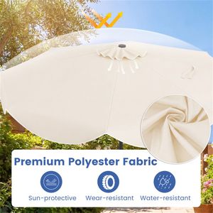 Ombrellone da Esterno a Energia Solare con 24 LED, 3 Metri, Beige - Product Image 4